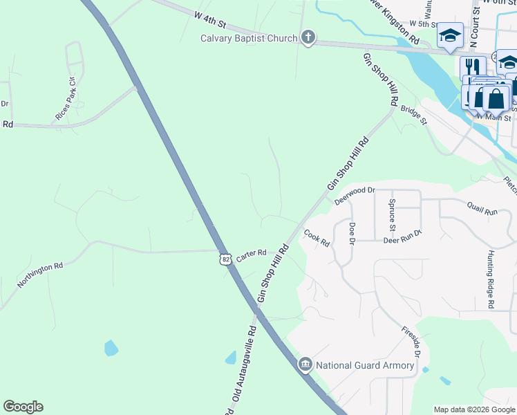 map of restaurants, bars, coffee shops, grocery stores, and more near 704 Emerald Drive in Prattville