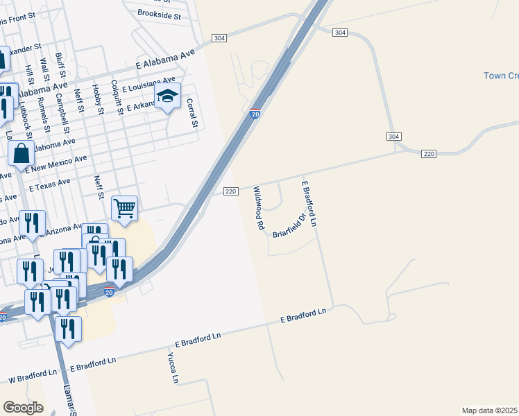 map of restaurants, bars, coffee shops, grocery stores, and more near 102 Wildwood Road in Sweetwater