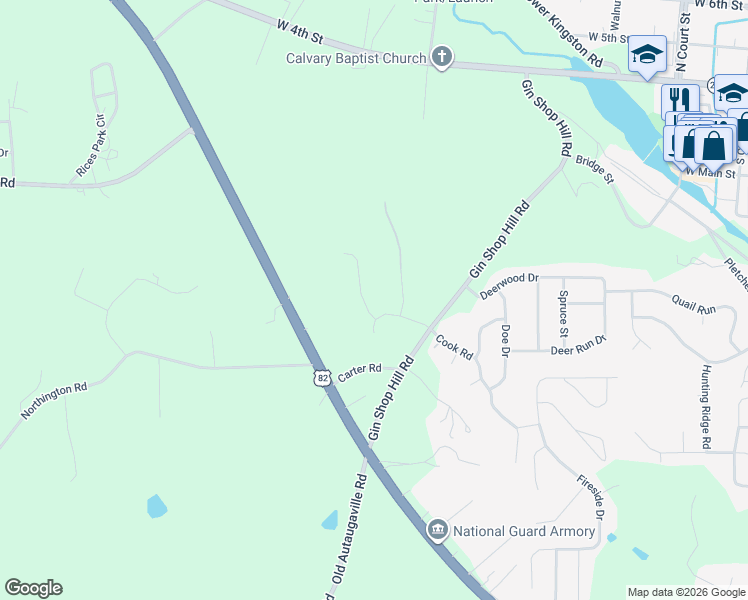 map of restaurants, bars, coffee shops, grocery stores, and more near 704 Emerald Dr in Prattville