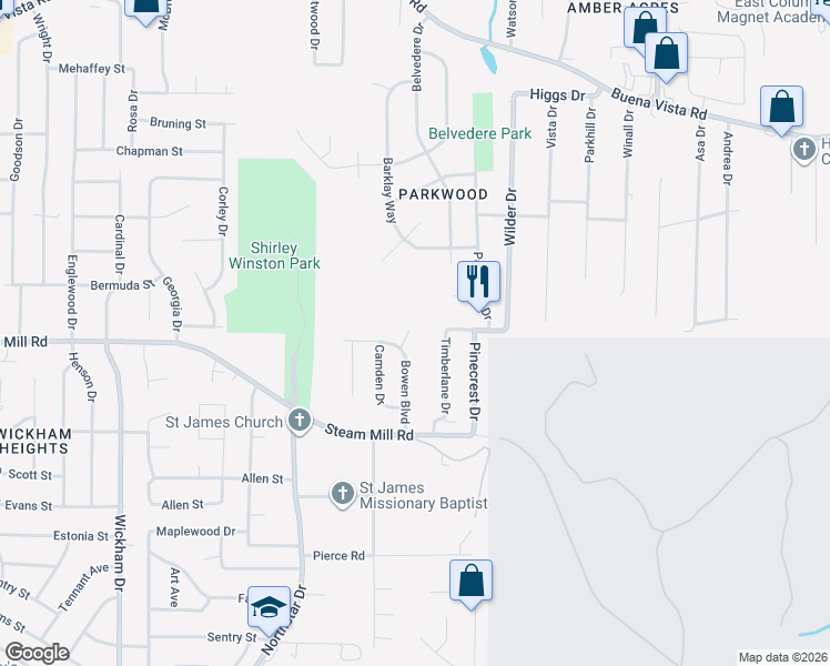 map of restaurants, bars, coffee shops, grocery stores, and more near 514 Fall Dr in Columbus