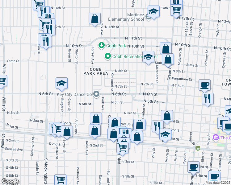 map of restaurants, bars, coffee shops, grocery stores, and more near 2120 North 6th Street in Abilene