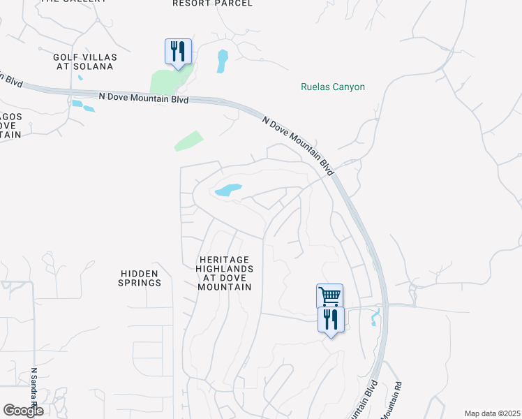 map of restaurants, bars, coffee shops, grocery stores, and more near 13715 North Wild Hazel Lane in Marana