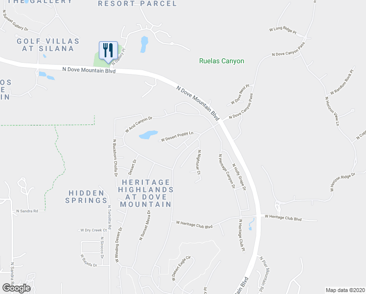 map of restaurants, bars, coffee shops, grocery stores, and more near 5109 West Jointfir Lane in Marana