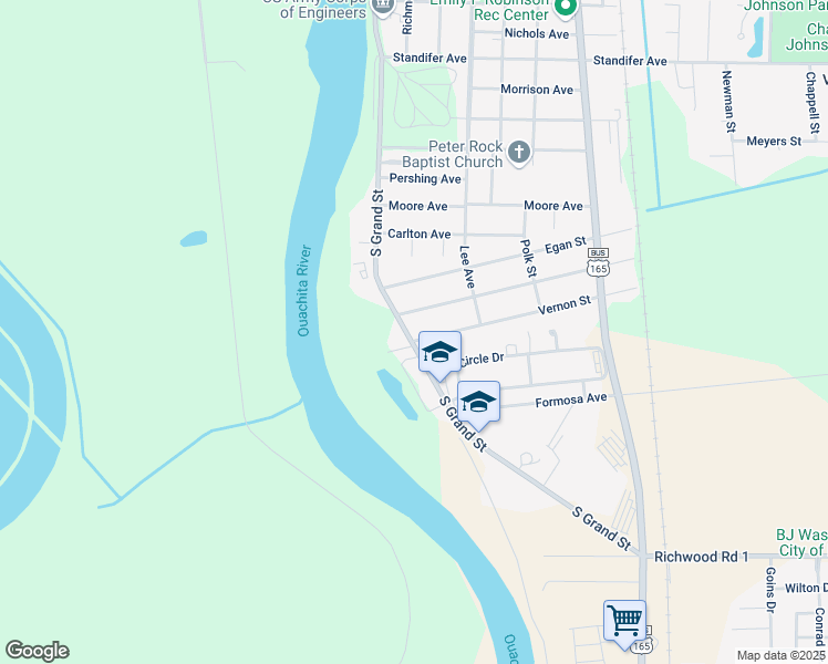 map of restaurants, bars, coffee shops, grocery stores, and more near 101-105 Vernon Street in Monroe