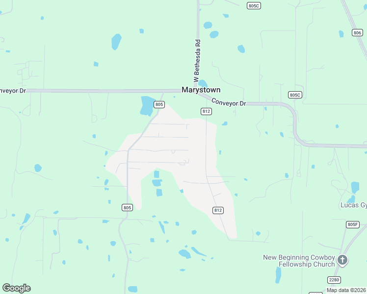 map of restaurants, bars, coffee shops, grocery stores, and more near 3809 Shady Lane in Joshua