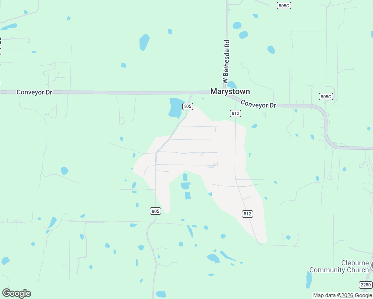map of restaurants, bars, coffee shops, grocery stores, and more near 3705 Shady Lane in Joshua