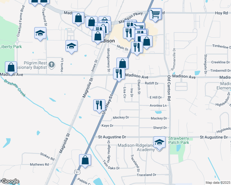 map of restaurants, bars, coffee shops, grocery stores, and more near 1012 Mcdale Ln in Madison