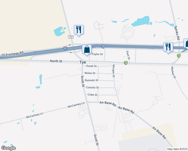 map of restaurants, bars, coffee shops, grocery stores, and more near 136 Nolan Street in Tye