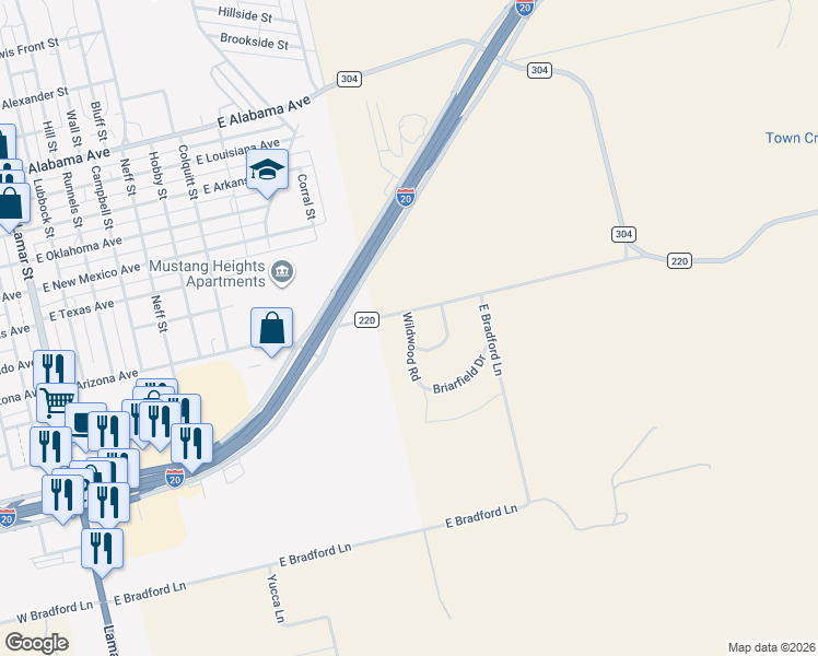 map of restaurants, bars, coffee shops, grocery stores, and more near 102 Wildwood Road in Sweetwater