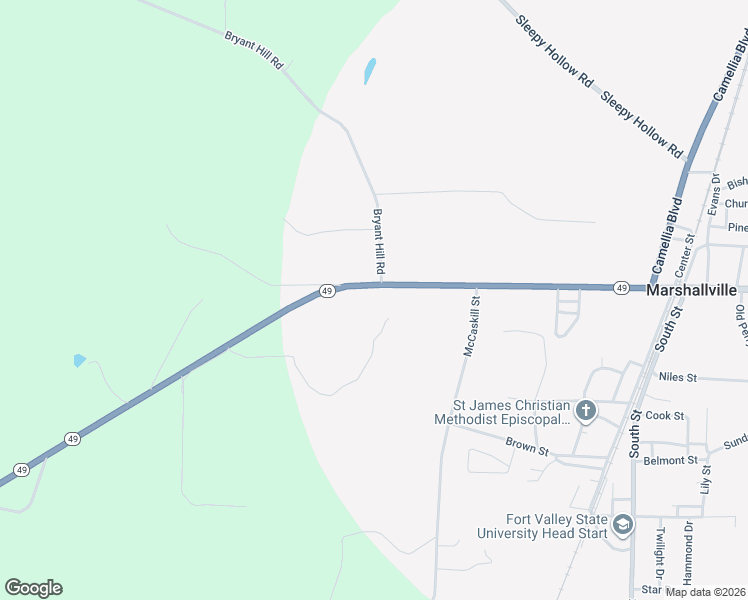 map of restaurants, bars, coffee shops, grocery stores, and more near 500 West Main Street in Marshallville