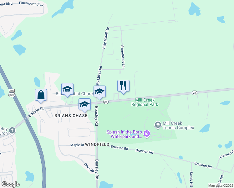 map of restaurants, bars, coffee shops, grocery stores, and more near 901 Georgia 24 in Statesboro