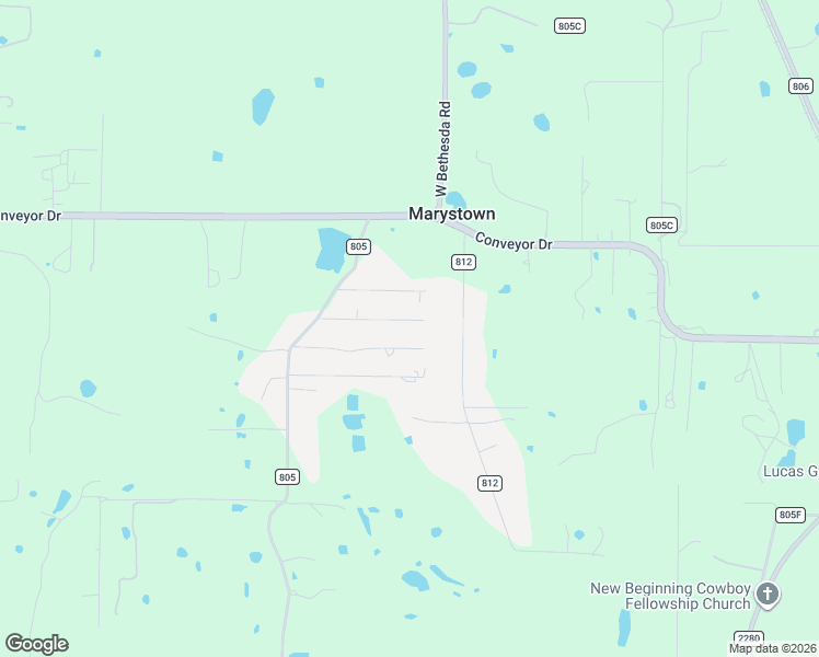 map of restaurants, bars, coffee shops, grocery stores, and more near 3809 Shady Lane in Joshua