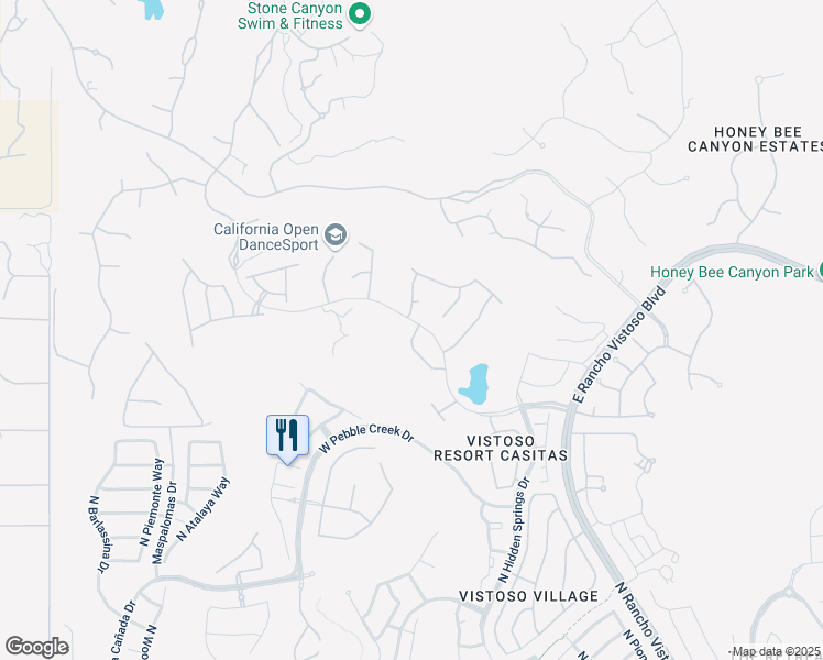 map of restaurants, bars, coffee shops, grocery stores, and more near 755 West Vistoso Highlands Drive in Oro Valley