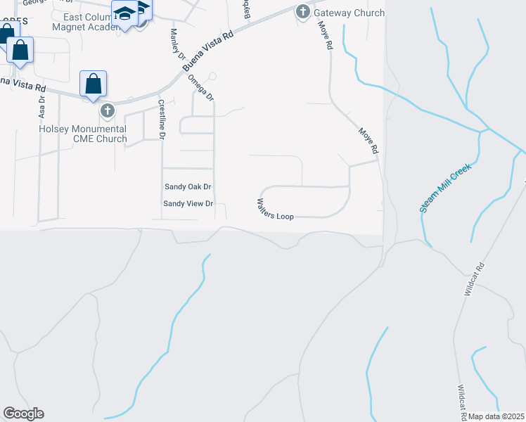 map of restaurants, bars, coffee shops, grocery stores, and more near 5917-5977 Walters Loop in Columbus