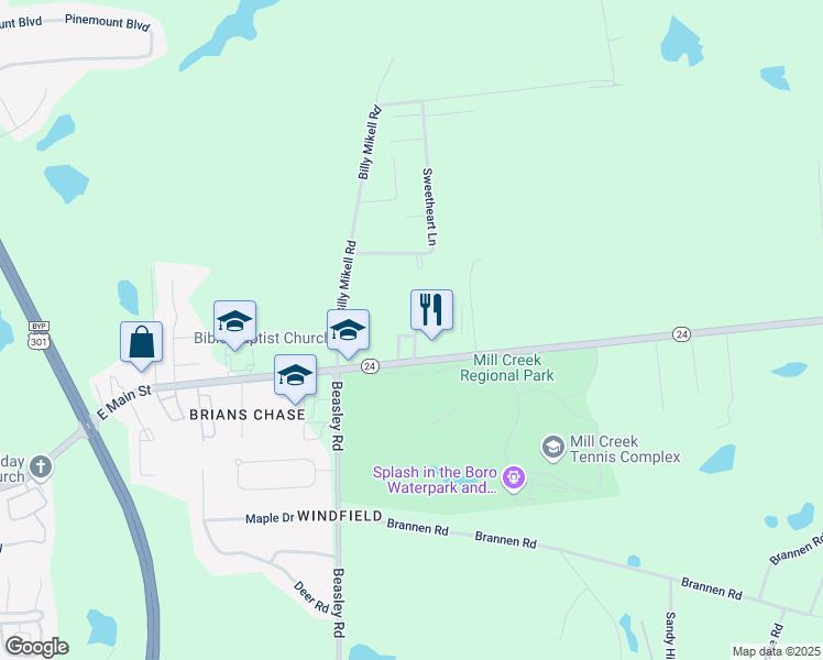 map of restaurants, bars, coffee shops, grocery stores, and more near 901 Georgia 24 in Statesboro
