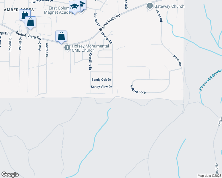 map of restaurants, bars, coffee shops, grocery stores, and more near 5844 Sandy Oak Drive in Columbus