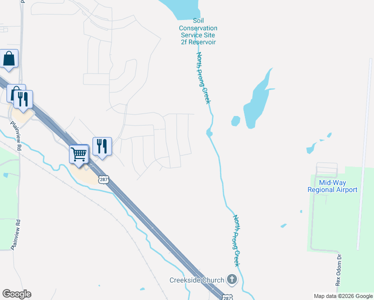 map of restaurants, bars, coffee shops, grocery stores, and more near Unnamed Road in Midlothian