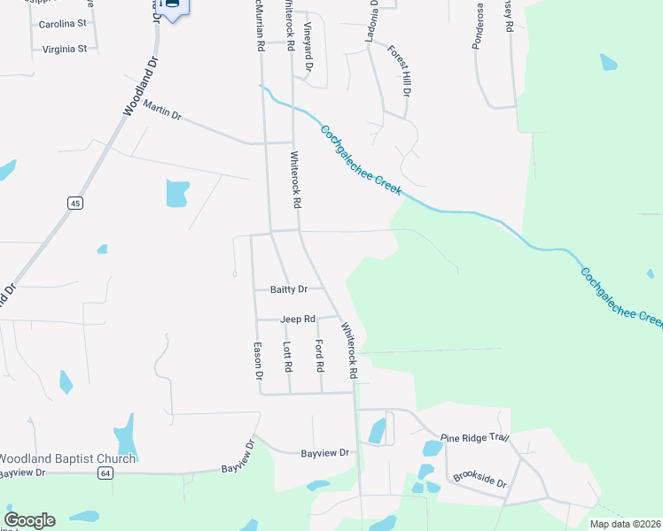 map of restaurants, bars, coffee shops, grocery stores, and more near 83 Whiterock Road in Phenix City