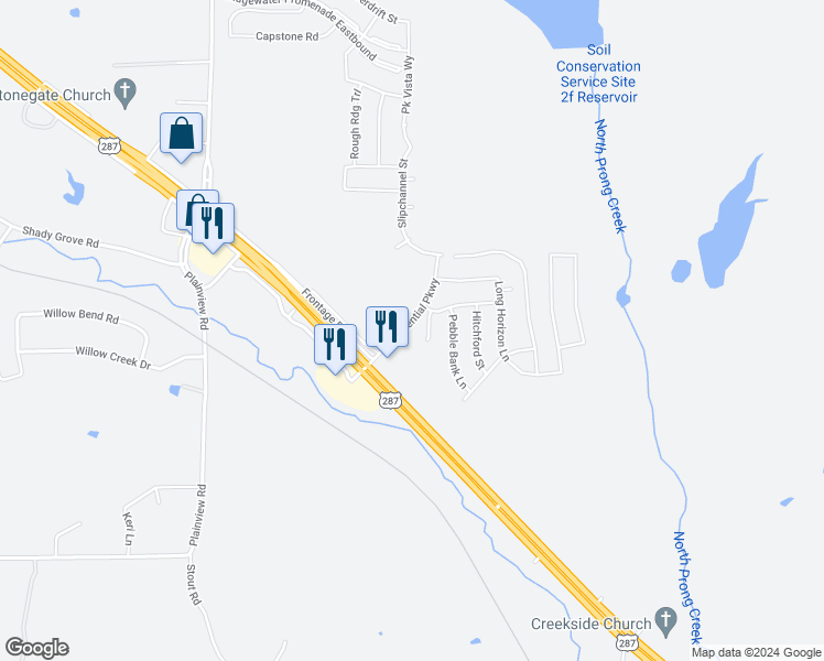 map of restaurants, bars, coffee shops, grocery stores, and more near 2441 Presidential Parkway in Midlothian