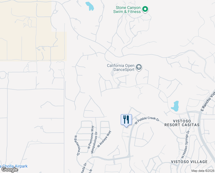 map of restaurants, bars, coffee shops, grocery stores, and more near 13825 Topflite Drive in Oro Valley