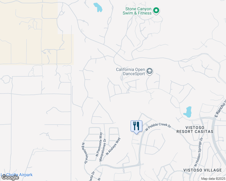 map of restaurants, bars, coffee shops, grocery stores, and more near 13825 Topflite Drive in Oro Valley