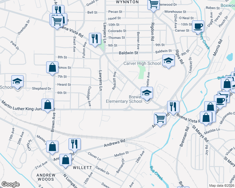 map of restaurants, bars, coffee shops, grocery stores, and more near 548 Radcliff Avenue in Columbus