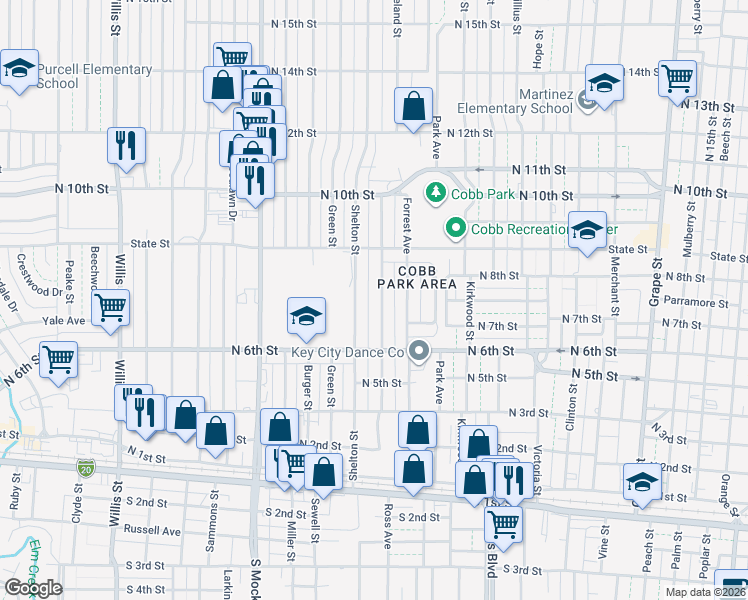 map of restaurants, bars, coffee shops, grocery stores, and more near 682 Westmoreland Street in Abilene