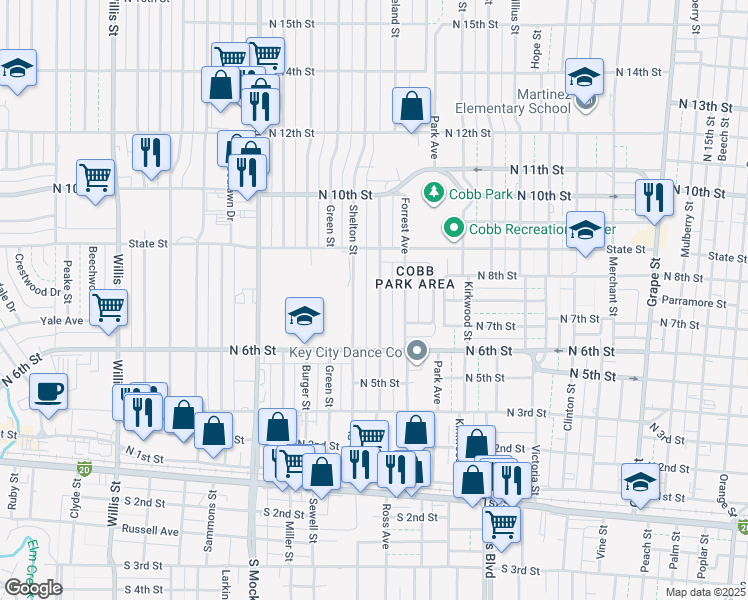 map of restaurants, bars, coffee shops, grocery stores, and more near 682 Westmoreland Street in Abilene