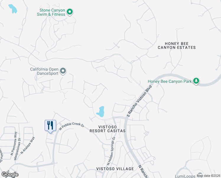 map of restaurants, bars, coffee shops, grocery stores, and more near 560 Quiet Springs Drive in Oro Valley