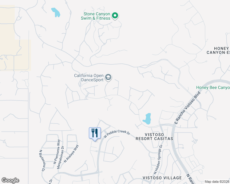 map of restaurants, bars, coffee shops, grocery stores, and more near 13851 Bowcreek Springs Place in Oro Valley
