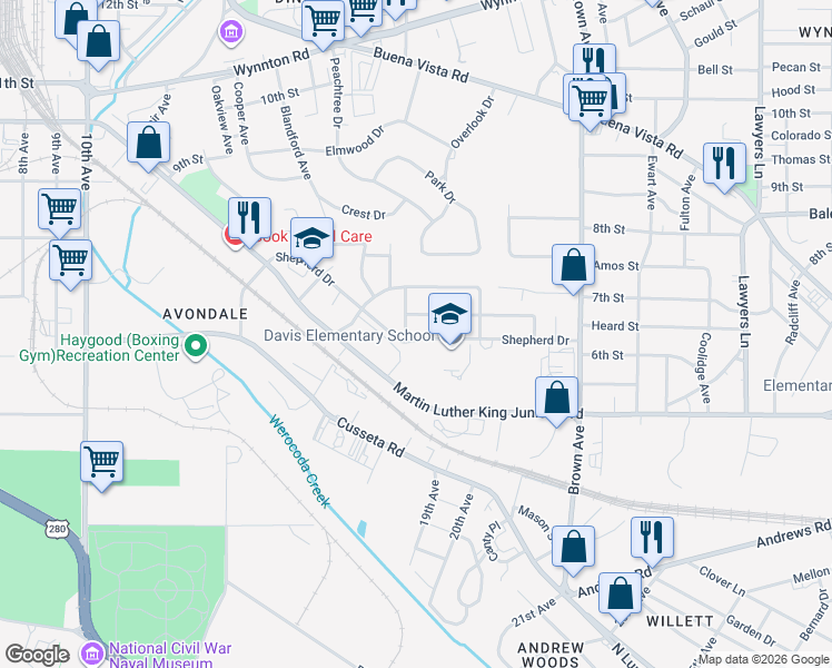 map of restaurants, bars, coffee shops, grocery stores, and more near 1701 Nina Street in Columbus