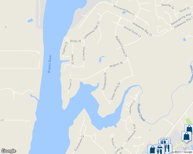 map of restaurants, bars, coffee shops, grocery stores, and more near 1911 Wigeon Street in Granbury