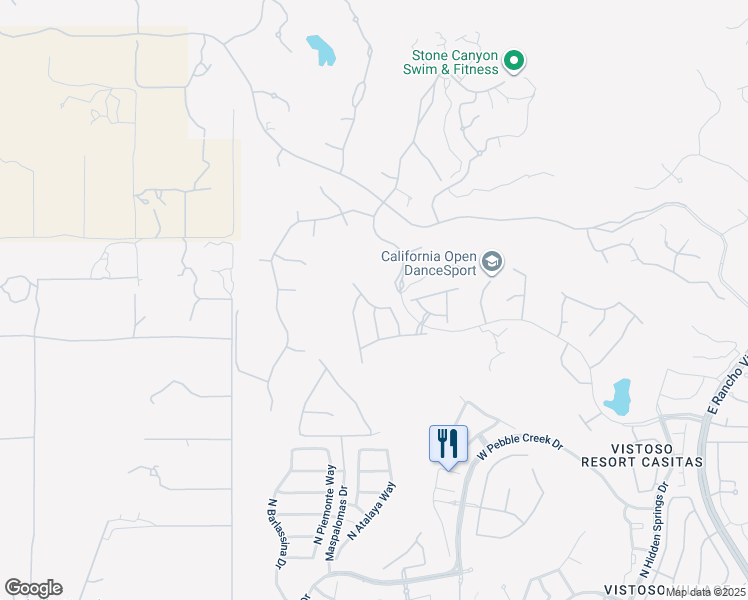 map of restaurants, bars, coffee shops, grocery stores, and more near 1116 West Titleist Drive in Oro Valley