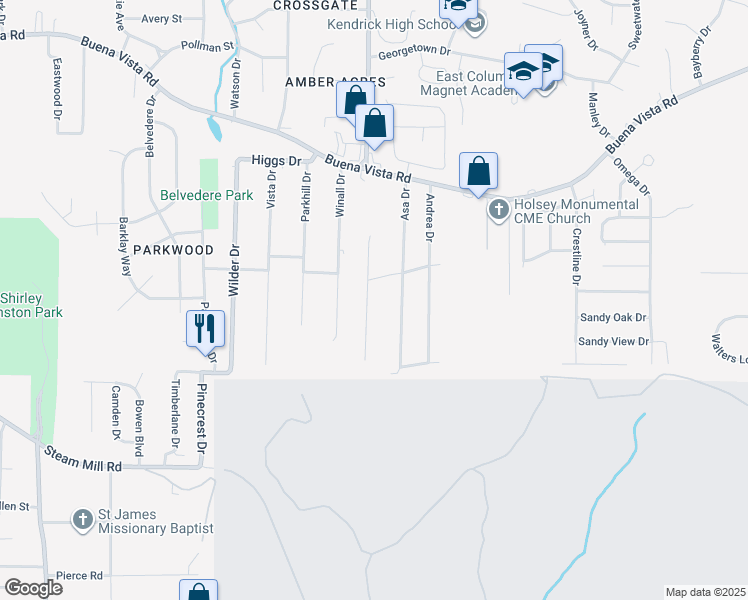 map of restaurants, bars, coffee shops, grocery stores, and more near 686 Upland Court in Columbus