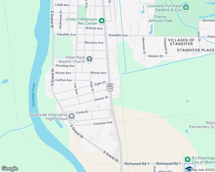 map of restaurants, bars, coffee shops, grocery stores, and more near 324 Egan St in Monroe