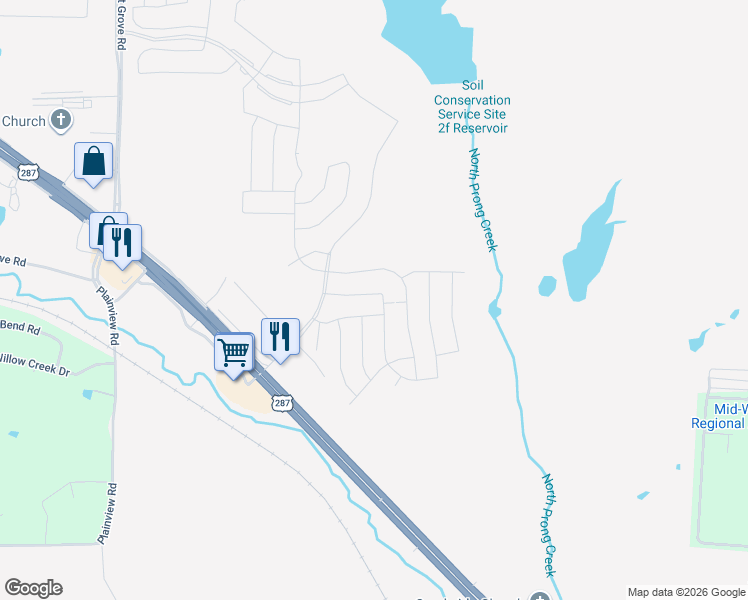 map of restaurants, bars, coffee shops, grocery stores, and more near Presidential Parkway in Midlothian