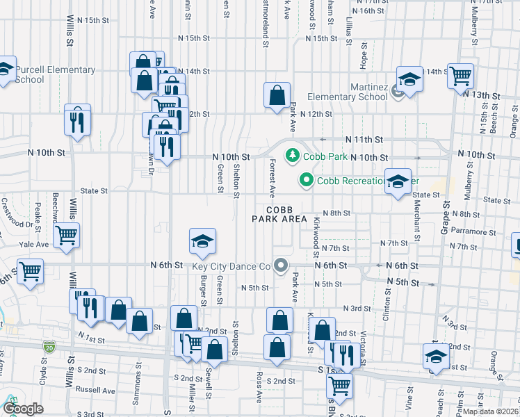 map of restaurants, bars, coffee shops, grocery stores, and more near 826 Westmoreland Street in Abilene
