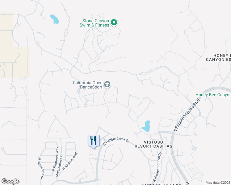 map of restaurants, bars, coffee shops, grocery stores, and more near 13899 Bowcreek Springs Place in Oro Valley