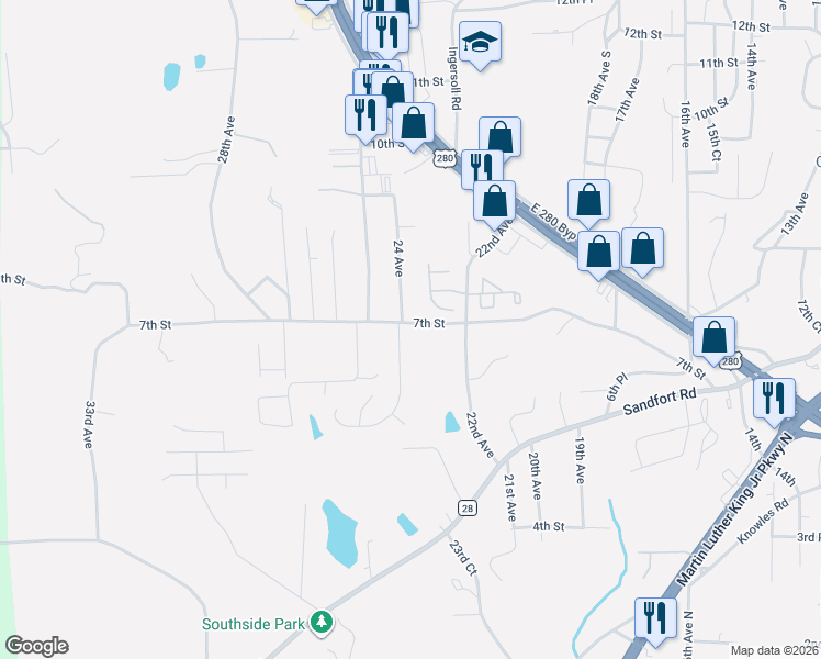 map of restaurants, bars, coffee shops, grocery stores, and more near 651 Builder Drive in Phenix City