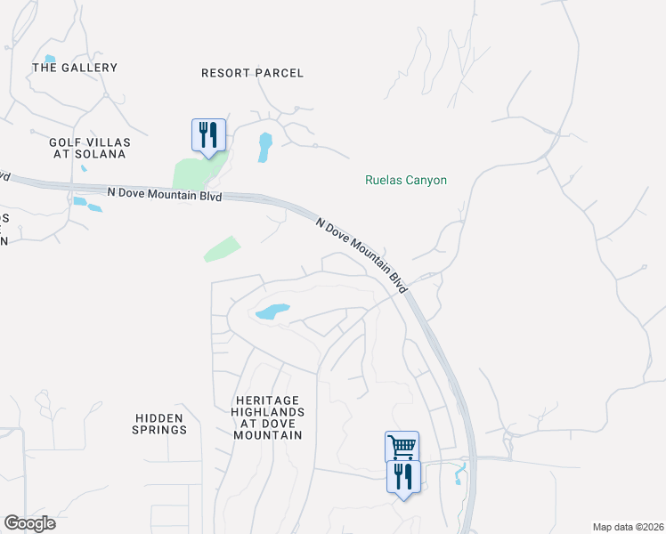 map of restaurants, bars, coffee shops, grocery stores, and more near 5077 West Coyote Gulch Loop in Marana