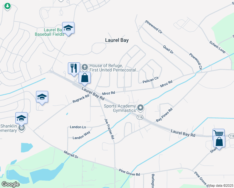 map of restaurants, bars, coffee shops, grocery stores, and more near 92 Blacksmith Circle in Beaufort