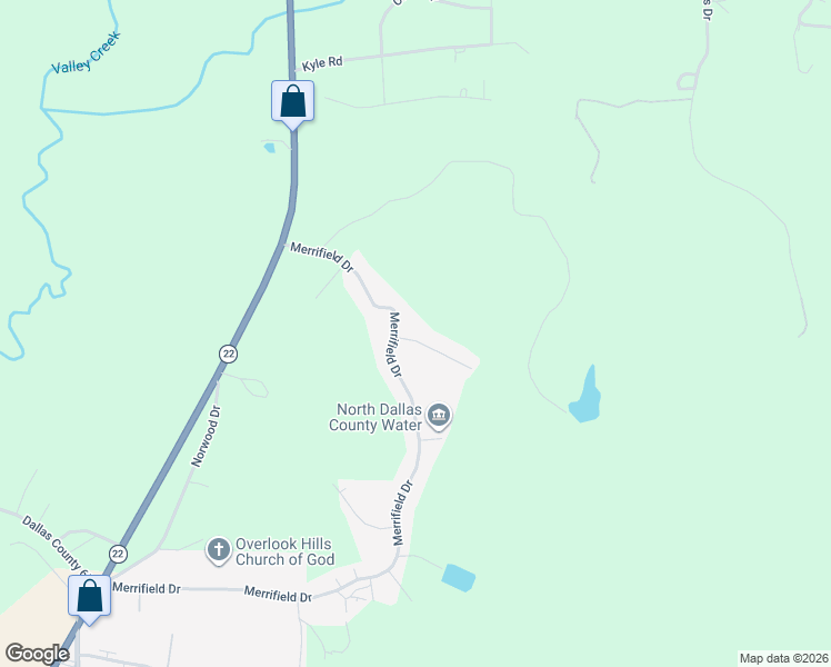 map of restaurants, bars, coffee shops, grocery stores, and more near 2403 Overlook Drive in Valley Grande