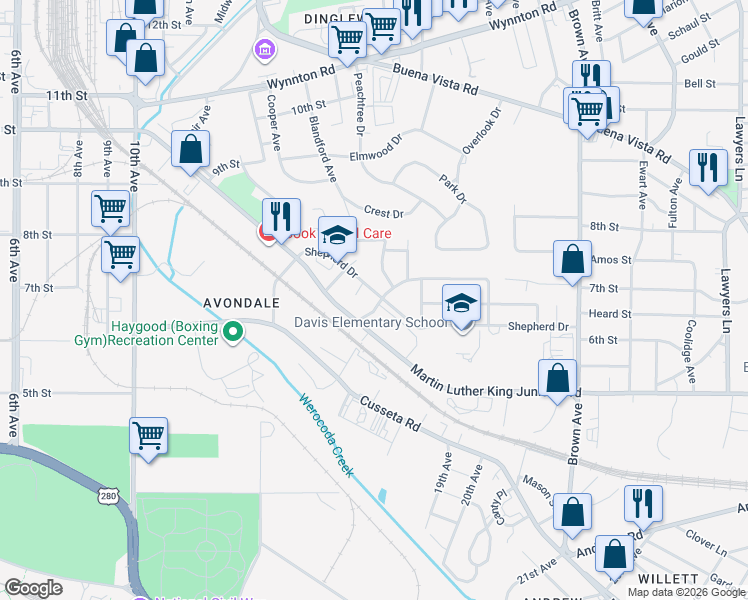 map of restaurants, bars, coffee shops, grocery stores, and more near in Columbus