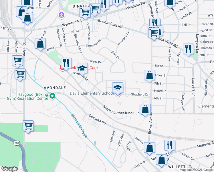 map of restaurants, bars, coffee shops, grocery stores, and more near 1701 Nina Street in Columbus
