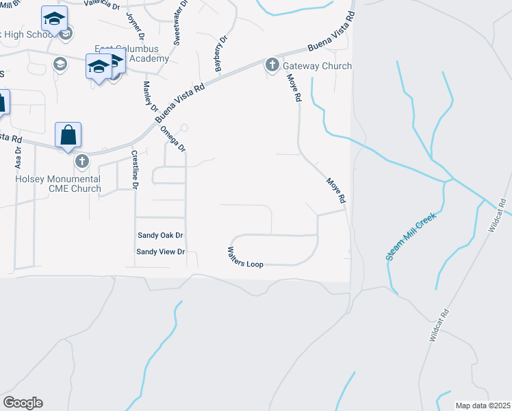map of restaurants, bars, coffee shops, grocery stores, and more near 821 Baycreek Court in Columbus