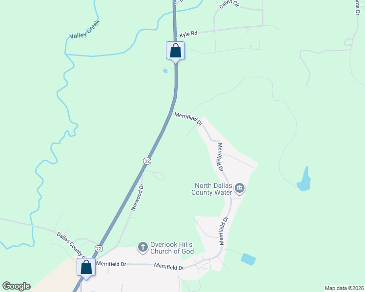 map of restaurants, bars, coffee shops, grocery stores, and more near 229 Wintergreen Road in Valley Grande