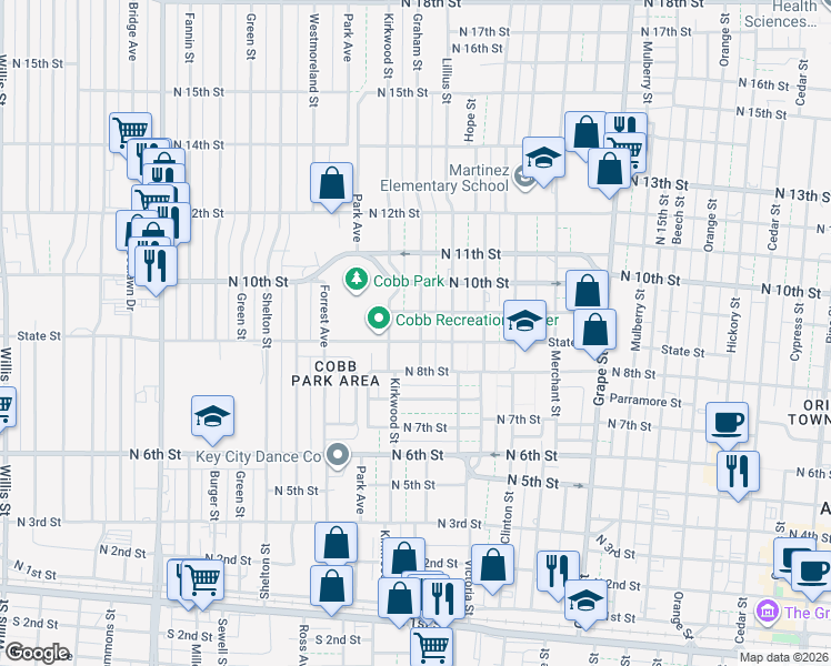 map of restaurants, bars, coffee shops, grocery stores, and more near 2229 State Street in Abilene