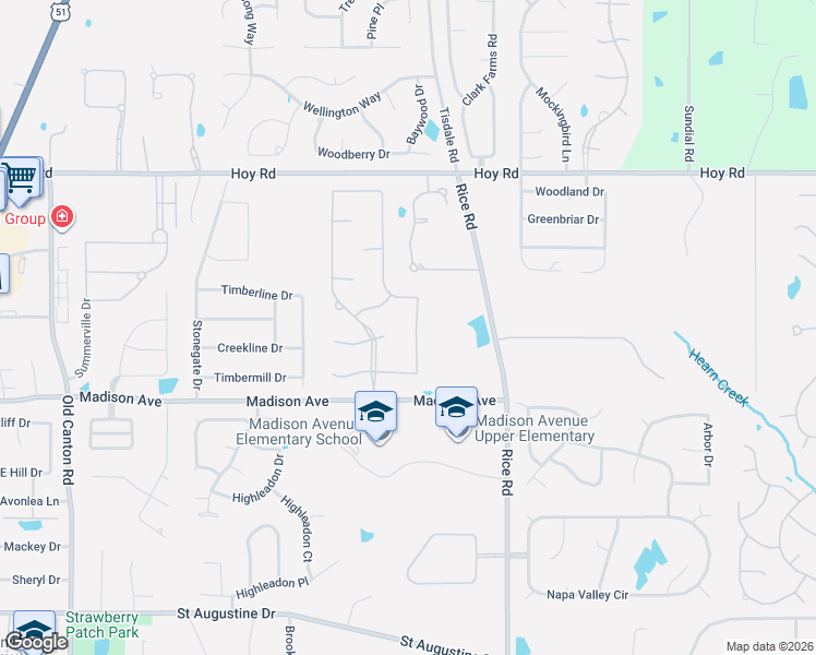map of restaurants, bars, coffee shops, grocery stores, and more near 341 Saint Ives Drive in Madison