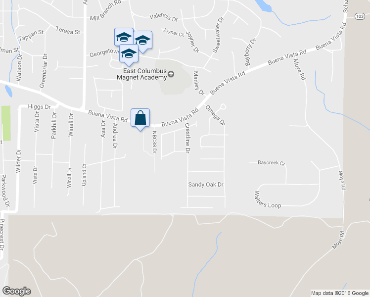 map of restaurants, bars, coffee shops, grocery stores, and more near 769 Crestline Dr in Columbus