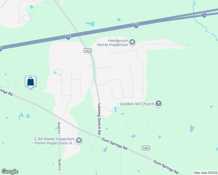 map of restaurants, bars, coffee shops, grocery stores, and more near 100 Cedar Ridge Road in Longview